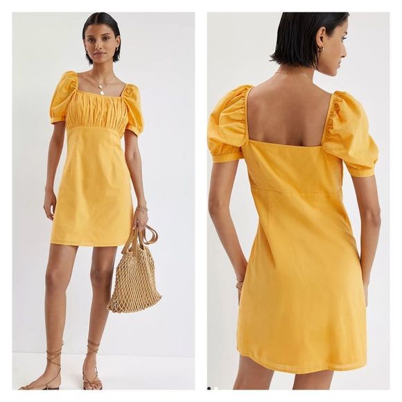 ANTHROPOLOGIE puffed sleeve mini dress - Picture 1 of 7